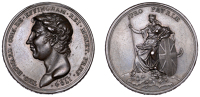 Death of the Earl of Effingham, 1791, a bronze medal by J. Milton, bust left, rev. Britannia seated on globe,...