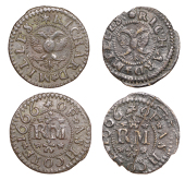 17th Century Tokens, SOMERSET, Ashcott, Richard Milles, Farthings, 1666, 0.93g/9h (N 3941; BW. 1), 0.47g/6h (N 3942;...