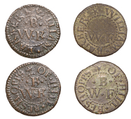 17th Century Tokens, SOMERSET, Bishops Hull, William Barber, Farthings (2), 1.11g/6h (N –; DY 11; BW. 45),...