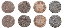 17th Century Tokens, SOMERSET, Freshford, John Curle Sr, Farthing, 1663, 0.89g/6h (N 4030; BW. 124); John Curle Jr,...