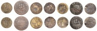 17th Century Tokens, SOMERSET, Minehead, Borough Farthings, 1668 (2), 2.59g/9h (N 4081; BW. 187), 0.88g/12h (N...