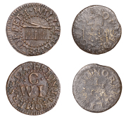 17th Century Tokens, SOMERSET, North Petherton, Will Chappel, Farthing, 0.58g/6h (N –; BW. 203); Tho. Loveder,...