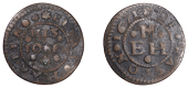 17th Century Tokens, SOMERSET, Ruishton, Elias Martin, Halfpenny, 1671, 2.06g/6h (N 2979; BW. Lincolnshire 208)....