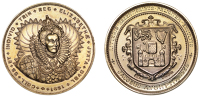 Trinity College, Dublin, a gold award medal by West & Son, bust of Elizabeth I three-quarters right, rev. arms,...