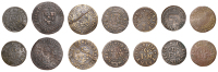 17th Century Tokens, SOMERSET, Taunton, Abraham Crocker, Farthings, 1666 (2), 1.54g/6h (N 4129; BW. 246), 0.83g/12h...