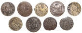 17th Century Tokens, SOMERSET, Taunton, Martin Hossham, Farthing, 1655, 0.99g/6h (N 4135; BW. 258); Roger How,...