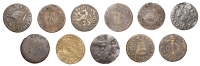 17th Century Tokens, SOMERSET, Taunton, Robert Midleton, Farthing, 0.60g/6h (N 4151; BW. 266); Mathew Munday,...