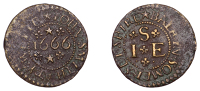 17th Century Tokens, SOMERSET, White Ball, John Smith, Farthing, 1666, 1.22g/12h (N –; BW. 316). Off-centre, fine,...
