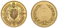 The Amateur Atheltic Association, a 9ct gold award medal by F. Phillips, coat of arms, rev. wreath, engraved within...
