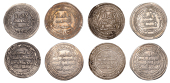 Umayyad, temp. al-Walid I, Dirhams (4), Darabjird (2), both 92h, 2.92g/5h, 2.81g/12h. Suq al-Ahwaz 96h, 2.88g/12h,...