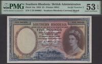 Southern Rhodesia Currency Board, £5, 1 December 1952, serial number C/25 000002, Taylor and Grafftey-Smith...