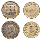 Miscellaneous Tokens and Checks, DEVON, Exeter, St Sidwells, Coach & Horses, J[ohn] Lamacraft, brass Threehalfpence,...
