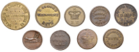 Miscellaneous Tokens and Checks, SOMERSET, Bath, Angel Hotel, T[homas] Rose, brass Threepence, eg, 25mm (SPHT 11;...
