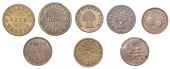 Miscellaneous Tokens and Checks, SOMERSET, Bath, Swan Inn [Broad Street], copper, rev. countermarked t, eg, 21.5mm...