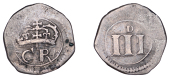 Charles I (1625-1649), Ormonde Money, Threepence, squat numeral on rev., 1.49g/11h (S 6549; DF 306). Good fine,...