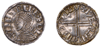Hiberno-Scandinavian Period, Phase II, Penny, Dublin, in imitation of Long Cross coinage, draped bust left, cross on...