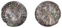 Hiberno-Scandinavian Period, Phase III, Penny, bust left with hooked nose, rev. long voided cross with hand in two...