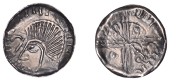 Hiberno-Scandinavian Period, Phase VI, Penny, Dublin, in imitation of Long Cross coinage, very crude draped bust...