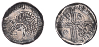 Hiberno-Scandinavian Period, Phase VI, Penny, Dublin, in imitation of Long Cross coinage, very crude draped bust...