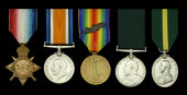 Five: Regimental Quartermaster Sergeant H. H. Henderson, Devonshire Regiment, who was Mentioned in Despatches for...