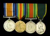 Four: Acting Sergeant W. Rowcliffe, Royal 1st Devon Yeomanry

British War and Victory Medals (2985 A. Sjt. W....