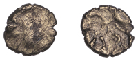 British Iron Age, EAST WILTSHIRE, Uninscribed issues, base gold Quarter-Stater, Vale of Pewsey type, trace of...