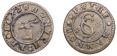 17th Century Tokens, KENT, Honeychild Manor, [Sir] C[harles] S[edley], Halfpenny, 1672, 1.75g/6h (N 2612; BW. 354)....