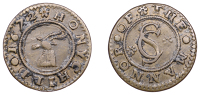 17th Century Tokens, KENT, Honeychild Manor, [Sir] C[harles] S[edley], Halfpenny, 1672, 1.75g/6h (N 2612; BW. 354)....