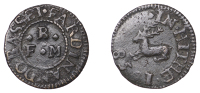 17th Century Tokens, KENT, Hythe, Fardinando Basset, Farthing, 1.03g/6h (N –; BW. 356). Fine, dark patina, very...