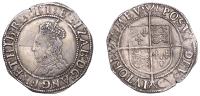 Elizabeth I (1558-1603), Seventh issue, Shilling, mm. 1, bust 6B, 6.02g/9h (N 2014; S 2584). Nearly very fine but...
