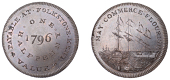 18th Century Tokens, KENT, Folkestone, Skidmore’s Halfpenny, 1796, legend, rev. ships at quay-side, edge grained...