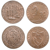 18th Century Tokens, KENT, Goudhurst, William Fuggle, Halfpenny, 1794, 9.16g/6h (DH 28b); Lamberhurst, Thomas...