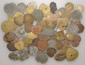 Miscellaneous Tokens and Checks, Market checks (72), from Billingsgate, Borough Market, Allington, Knockholt,...