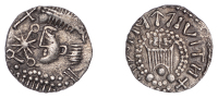 Early Anglo-Saxon Period, Gold Shilling or Thrymsa, Post-Crondall period, c. 650-70, East Anglian Trophy series,...