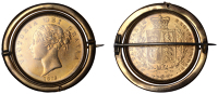 Victoria (1837-1901), Halfcrown, 1878 (ESC 2751; S 3889). The coin very fine and lightly gilt; set within swivel...