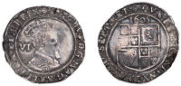 James I (1603-1625), Second coinage, Sixpence, 1605, mm. rose, third bust, 2.80g/1h (N 2102; S 2657). Creased, good...