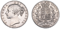 Victoria (1837-1901), Crown, 1844, edge viii, star stops (ESC 2562; S 3882). Cleaned, rather scratched on neck,...