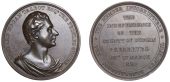Medallions, Election of Richard Talbot, 1820, a copper medal by W.S. Mossop Jr, draped bust right, rev. legend and...