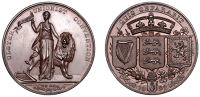 Medallions, Ulster Unionist Convention, 1892, a bronze medal by Gibson & Co., Hibernia standing, lion behind, rev....