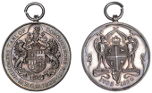 MASONIC, Bicentenary of the Grand Lodge of Ireland, 1925, arms of the 7th Earl of Donoughmore flanked by griffin...