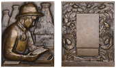 FRANCE, Apiculture [Bee-keeping], 1939, a bronze award plaque by R. Lamourdedieu, half-length figure of male...