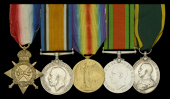 Five: Sergeant A. Wagstaff, Middlesex Regiment, later Royal Irish Regiment

1914-15 Star (191 Sjt. A. Wagstaff....