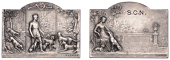 FRANCE, Garde-Chasse [Gamekeeper], c. 1905, a plated bronze plaque by P.-C. Lenoir for Arthus-Bertrand fashioned as...