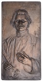 RUSSIA, Maxim Gorki, 1905, a uniface cast bronze plaque by F. Kounitzky, facing half-length robed portrait, his...