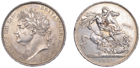 George IV (1820-1830), Crown, 1821, edge secundo (ESC 2310; S 3805). Once cleaned and since lightly re-toned,...