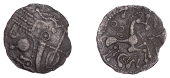 Continental Iron Age, NORTHEAST GAUL, Ambiani, fractional silver Unit, Picardy Horse Face type, devolved and...