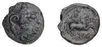 British Iron Age, CATUVELLAUNI and TRINOVANTES, Cunobelin (c. AD 8-41), bronze Unit, Jupiter Warrior type, bearded...