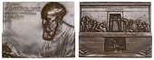 FRANCE, Albert Bartholomé, 1905, a bronze plaque by H. Kautsch, bust left, rev. monument to the dead at the...