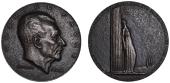 FRANCE, Gabriel Fauré, 1950, a bronze medal by J.-D.-L. Muller, bust right, rev. robed female to right, leaning...