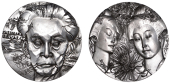 JAPAN/FRANCE, Yasunari Kawabata, 1970 [struck 1972], a plated bronze medal by L.-R. Muller for the Club français de...
